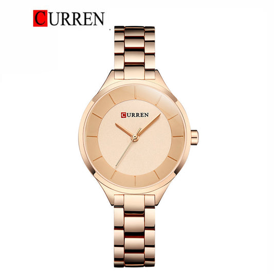 CURREN 9015 Women's Stainless Steel Band Wristwatch – Original Brand with Box & Bag Included