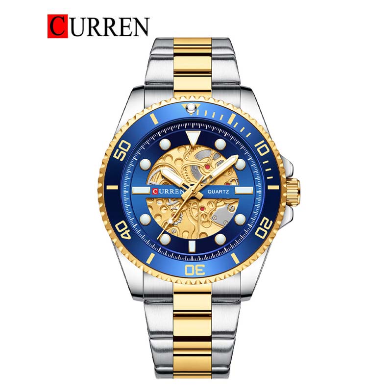 CURREN 8412 Men's Stainless Steel Band Wristwatch – Original Brand with Box & Bag Included