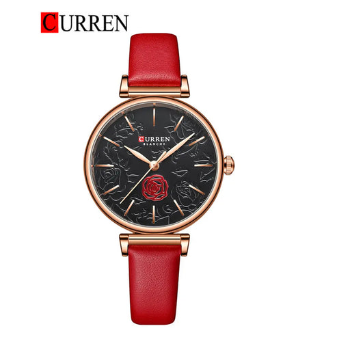 CURREN 9078 Women's Leather Strap Wristwatch – Original Brand with Box & Bag Included